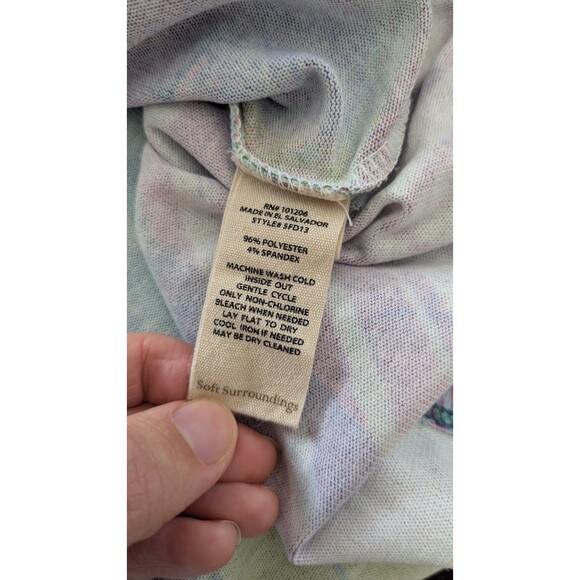 Soft Surroundings Dale Tunic Top 3X Splash Artsy Paint Long Sleeve Stretch - Picture 7 of 9